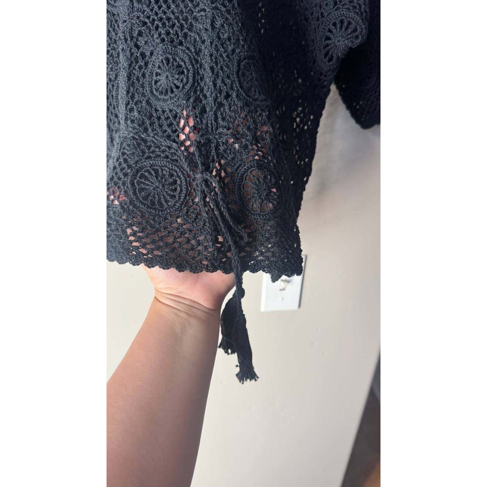 Panella Handmade Crochet Vintage Top S Peasant Y2K Beach Boho Euro SummerCotton - Picture 3 of 6